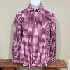 Johnnie-O Prep-Formance Crimson Color Leonard Sport Dress Shirt Size Medium